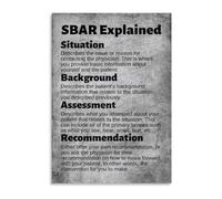 Healthcare Team Communication Poster SBAR Model for Clear and Concise Reporting Clinical Education Wall Art for Simulation Lab or Skills Lab(Framed,08x12inch(20x30cm))