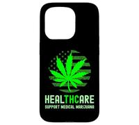 HealTHCare THC Pot Leaf Support Medical Marijuana Case for iPhone 15 Pro