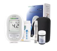 Healthcare World Blood Glucose Monitor Kit with 10x Test Strips & 60 Lancets - Accurate No Coding Glucometer for Diabetes Testing, Home Blood Sugar Check, Fast Readings, Portable Diabetic Device