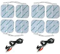 Healthcare World TENS Electrode Pads 5x5cm Square (8 Pack) - Self-Adhesive Replacement Pads with Connection Leads - Compatible with TensCare, Neurotrac, Auvon & Elle TENS Machines