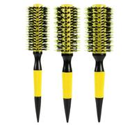 Healthcom 3 in 1 Round Thermal Brush Comb Ceramic & Ionic Bristles Round Barrel Hair Brush Set Professional Hair Styling Blow Drying Curling Brush Boar Bristle Brush Scalp Comb Hair Dry Wet Straight