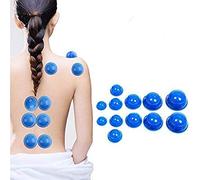 Healthcom Silicone Cupping Set Acupuncture Cupping Therapy Set Professional Body Massage Cup Set Vacuum Massage Cupping for Pain Relief Muscle Relaxation,12 Pcs(Blue)