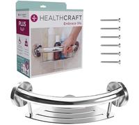 HEALTHCRAFT Plus Corner Shelf & Grab Bar 9.5", ADA Safety - Polished Chrome