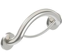 HEALTHCRAFT Plus Series Towel Ring, Bath & Shower Grab Bars, Shower and Bathroom Safety, Stainless-Steel, Wall-Mounted Heavy Duty for Elderly, Seniors or Handicapped/Up to 500Lbs/Brushed Stainless