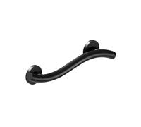 HEALTHCRAFT Wave Decorative Grab Bars, ADA Compliant Bathroom Safety Bars for Seniors, Wall-Mounted, Supports Up to 500 lbs (Matte Black, 18 Inch - Single Pack)