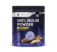HealthEssent Inulin Powder 150g | 100% Pure Soluble Fibre from Chicory Root | Prebiotic Gut Health Supplement | 30-Day Starter Pack | 5g Daily Serving | Vegan, GMP