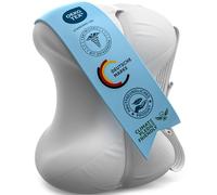 Healthfix Knee Pillow for Side Sleepers, Orthopaedic Leg Pillow for Sleeping with Strap, 2 Pieces Memory Foam Cooling Washable Cover (White)