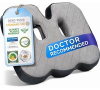 Healthfix® Memory Foam Seat Cushion for Office Chair & Car - Orthopedic Coccyx Pillow for Tailbone & Sciatica Pain Relief - Premium Comfort Chair Pad with Washable Cover and Non-Slip Bottom