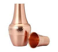 HealthGoodsIn - Pure Copper Flask with Tumbler for Drinking Water | Flask Capacity - 1.4 Lt. (47.3 US Fluid Ounce) | Tumbler Capacity - 250 Ml (8.4 US Fluid Ounce)