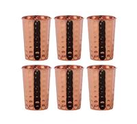 HealthGoodsIn - Set of 6 Hammered Pure Copper Tumblers | 350 Ml (11.8 US Fluid Ounce) Capacity