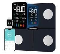 Healthkeep Body Fat Scales | Digital Bathroom Scale Weight Machine with 15 Body Composition Metrics(BMI,Heart Rate,Muscle,Bone ect.), Large VA Display and App Electric Weighing-Scale for Fitness