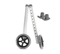 HEALTHLINE Walker 5 Inch Wheels and Glides - Universal for Healthline, Lumex, Drive Medical - Replacement Parts With Ski Glides