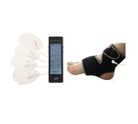 Healthmateforever 10 Modes Best Smart Rechargeable Arthritis Pain Relief Touchscreen Tens Unit + Arthritis Ankle Sprain Brace Support Plantar Fasciitis Silver