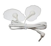 Healthmateforever Dual Wire (Plug: 2.5Mm Dia.)+ 2 Pcs Reusable Self Adhesive Conductive Snap On Large Hand Shaped Medical Electrode Pads