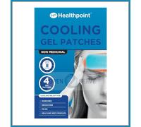Healthpoint Cooling Gel Patches, Pack of 4 Patches, Relief for Migraines, Headaches, Fever, Head and Neck Muscles, Lasts Up to 8 Hours, Non Medicinal, Suitable for Home and Travel