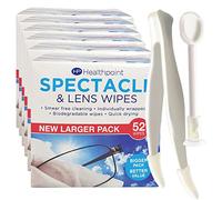 Healthpoint Glasses Wipes - 416 Individually Wrapped Lens Wipes - Also Suitable for Cameras, Binoculars & Smartphone Screens (8 Extra Value Packs of 52) Plus Contact Lens Applicator