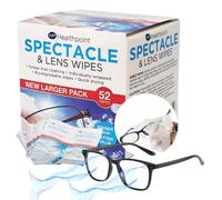 Healthpoint Glasses Wipes & Blue Light Blocking Glasses - 260 Individually Wrapped Lens Wipes - Also Suitable for Cameras, Binoculars & Smartphone Screens (5 Extra Value Packs of 52 = 260 Wipes)