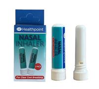 Healthpoint Nasal Inhaler, Pack Of 2, For Relief From Blocked Sinuses, Catarrh, Colds And Flu, Helps Stuffy And Blocked Nose, Peppermint And Eucalyptus Oil For Clear Cool Breathing, Easy To Use