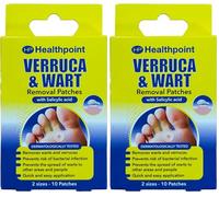 Healthpoint Verruca and Wart Removal Patches, 10 Patches in 2 Sizes, Dermatologically Tested, Prevents Risk of Bacterial Infection, for Hands and Feet, Prevents The Spread of Warts (Pack of 2)