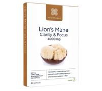 Healthspan Lion’s Mane Clarity & Focus (60 Capsules) | Stay Sharp and Focused | 4000mg Lion’s Mane Mushrooms | Supports Energy and Cognitive Function | with biotin, Vitamin B12 and Iron