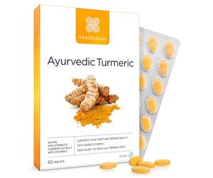 Healthspan Ayurvedic Turmeric | 60 Tablets | 95% high curcuminoid Content | Added Vitamin C | Supports Joint and Immune Health | Vegan Friendly