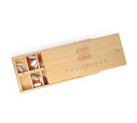 Healthspan Bamboo Supplement Organiser | Organise Your Daily Supplements with Ease | Made from Sustainable Bamboo | Crafted from FSC-Certified | Ideal for Weekly or Two-Week Planning