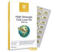 Healthspan Cod Liver Oil 1,000mg | Rich in Omega 3 Fatty Acids DHA & EPA | Brain, Eyes & Heart Health | Vitamin A & D3 | Vision, Bones, Teeth & Immune | Sustainably Sourced (120 Capsules)