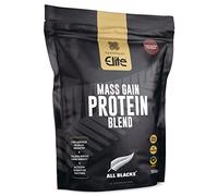 Healthspan Elite All Blacks Mass Gain Protein Blend (1500g) | Chocolate | 28g of Protein & 78g Carbohydrates per Serving | Amino Acid Complex | 5.6g BCAAs per Serving | with Actazin | Vegetarian