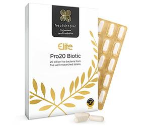 Healthspan Elite Pro20 Probiotic | 120 Capsules | All Blacks Official Partner | Gut Health | 20 Billion Live Friendly Bacteria | Informed-Sport Accredited | Vegan