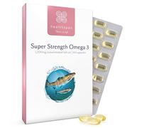 Healthspan Super Strength Omega 3 1,200mg | Brain, Heart & Eye Health | 240mg DHA & 360mg EPA per Capsule| Highly Purified to Remove Toxins | Sustainably Sourced Fish Oil (60 Capsules)