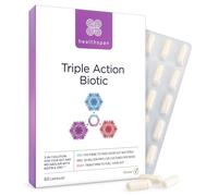 Healthspan Triple Action Biotic | Optimal Gut & Digestion Support | Pre, Pro & Post Gut Health | Chicory Root Fibre | 20 Billion Probiotic Bacteria | Plus Tributyrin | Added Biotin & Zinc | Vegan