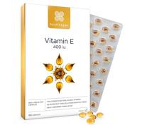 Healthspan Vitamin E 400iu | High Strength Formula to Combat Cell Damage | Sourced from Natural Vegetable Oils for Easy Absorption | Powerful antioxidant Support | Vegan (180 Capsules)