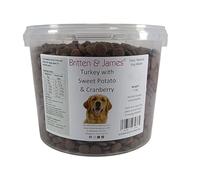 Healthy Complete Grain Free Dry Dog Food for Adult Dogs by Britten and James. Natural, Hypoallergenic, High-Protein Kibble with Omega 3 & Prebiotics. Turkey with Sweet Potato & Cranberry (1.5kg)