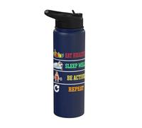 Healthy Eat Healthy Sleep Well Be Active Repeat Athletes Stainless Steel Insulated Water Bottle