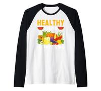 Healthy Eating Happy Living Raglan Baseball Tee