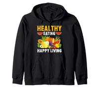 Healthy Eating Happy Living Zip Hoodie