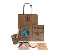 Healthy Family Eco Friendly Birthday Party Bags - 10 Pre-filled Sets for Kids, No Plastic, Sustainable Thank You Gifts (Save The Planet)