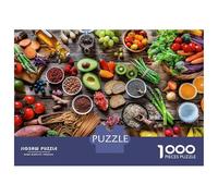 Healthy Food Ingredients 1000 Piece Jigsaw Puzzle Bundle Classic Jigsaw Puzzle Thick Cardboard Teen Puzzle Fans 12-18 Logic Skill After-School Party Game Best Gift Lovers 38x26cm/1000pcs