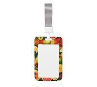 Healthy Food Print Badge Holder with Breakaway Lanyard,Work Name Tag Breakaway Lanyard Id Card Protector Case