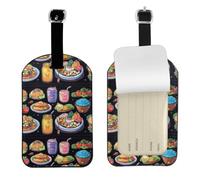 Healthy Food Print Bag Tags Stylish Luggage Tag 4.3 x 2.76 Inch Essential Travel Accessory Suitcases