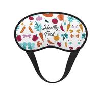 Healthy Food Print Blackout Sleep Mask - Side Sleeper Eye Cover, Soft Comfort, Perfect for Travel, Meditation