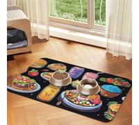 Healthy Food Print Pet Feeding Mat Dog Mat for Food and Water Bowl Dogs Water Dispenser Mat Dogs Accessories