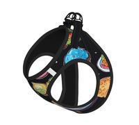 Healthy Food Print Reflective No Choke Pet Vest Harness,Adjustable Soft Padded Dog Harness With Easy Control Handle
