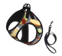 Healthy Food Print Reflective No Choke Pet Vest Harness,Adjustable Soft Padded Dog Harness With Easy Control Handle