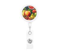Healthy Food Print Retractable Badge Holder, Cute Nursing Badge Reel, Badge Clip Id Card Holders