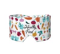 Healthy Food Print Sleep Eye and Ear Muffs Mask - Adjustable Yoga Travel Headband, Keep Warm Shading Comfortable Aid
