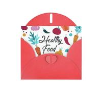 Healthy Food Printing Holiday Happy Birthday Cards Gift With Envelope And Note Tag For Women Men Wife Mom Husband
