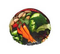 Healthy Food shower caps with a double layer of, hold your hair well whether using them while showering or taking bath.