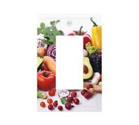 Healthy Food Wall Plates Decorative Light Switch Cover 1 Gang Outlet Covers Standard Size 5" x 3" Plug Covers Electrical Switchplate Home Decor for Bedroom Kitchen
