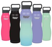 Healthy Human Stainless Steel Curve Water Bottle | 100% BPA Free Thermos for Kids & Adults | Vacuum Insulated Water Bottles | Metal Bottles with Leak Proof Lid (21 oz/ 621 ML, Sunset)